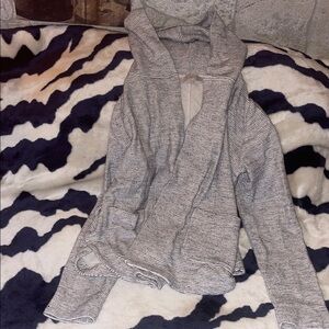 Gray Hooded Cardigan from Loft